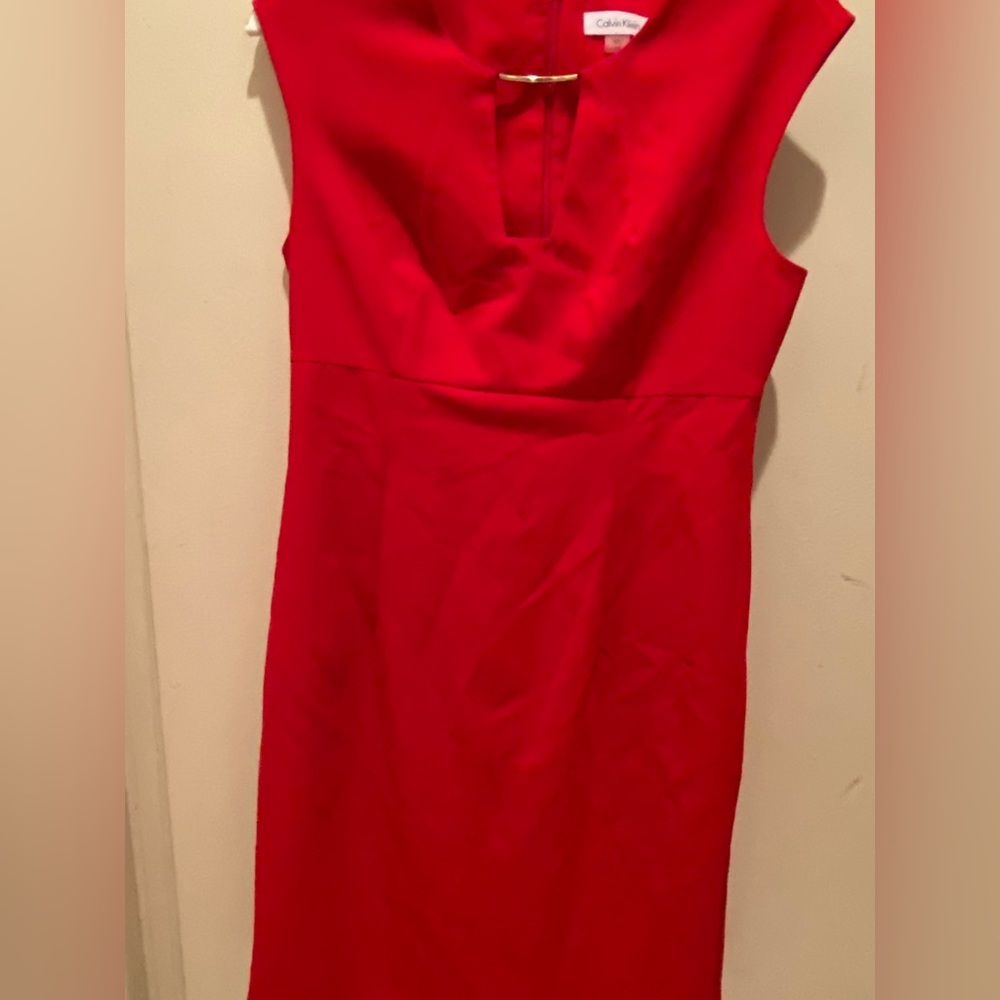 This is a red Calvin Klein dress.